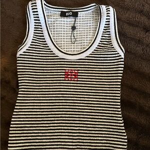 EGO Black and White Striped Women's Tank Top